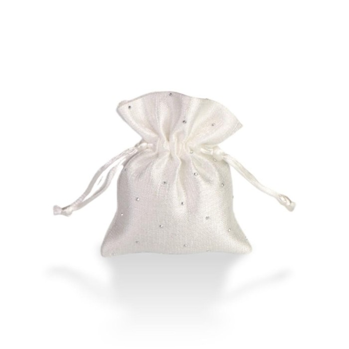 SACCHETTO BIANCO PC STRASS 8X10CM